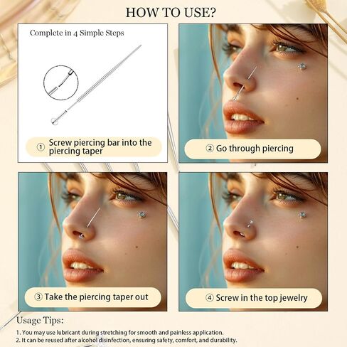 12pcs ثقب الجسم ثقب أدوات إدراج مجموعة 14G 16G 18G 20G ثقب أداة تغيير الأداة الداخلية/الخارجية الملولبة/الدفع في أداة ثقب الأذن/الأنف/السرة/الحلمة/الشفاه/الحاجب/اللسان in Kuwait