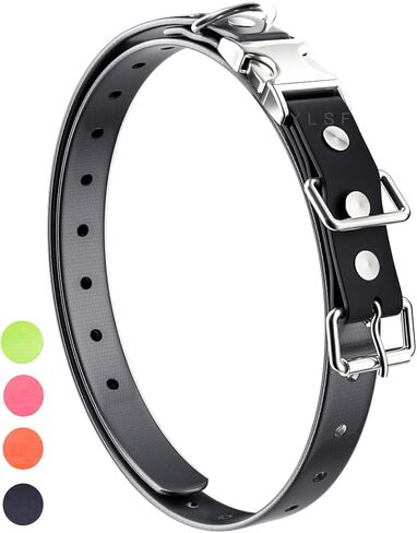 Quick Snap Bungee Dog Collar Strap with D Ring for Most of Electronic Training Shock Collar Receivers-Adjustable Durable Waterproof Odorless 3/4 Inch TPU Collar Replacement for Barking Fence in Kuwait