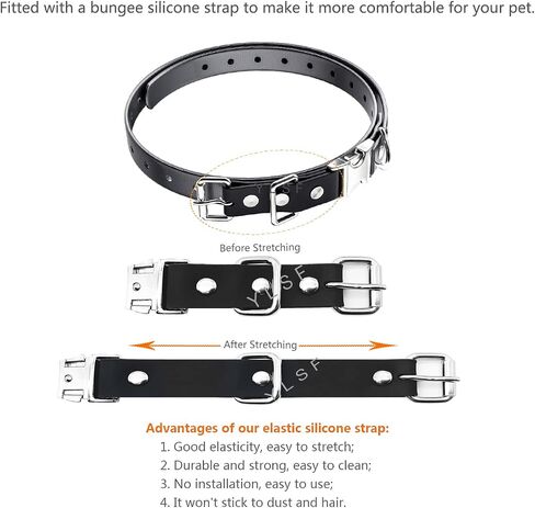 Quick Snap Bungee Dog Collar Strap with D Ring for Most of Electronic Training Shock Collar Receivers-Adjustable Durable Waterproof Odorless 3/4 Inch TPU Collar Replacement for Barking Fence in Kuwait
