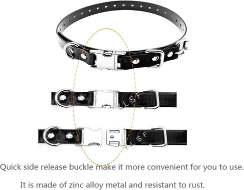 Quick Snap Bungee Dog Collar Strap with D Ring for Most of Electronic Training Shock Collar Receivers-Adjustable Durable Waterproof Odorless 3/4 Inch TPU Collar Replacement for Barking Fence in Kuwait