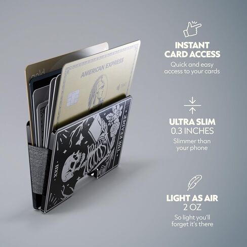 Engraved Aluminum Wallet for Men - Slim Money Clip & Card Holder with Engraved Finish. Enhanced RFID Blocking, Compact, Unique & Minimalist Wallets in Saudi Arabia