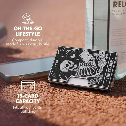 Engraved Aluminum Wallet for Men - Slim Money Clip & Card Holder with Engraved Finish. Enhanced RFID Blocking, Compact, Unique & Minimalist Wallets in Saudi Arabia