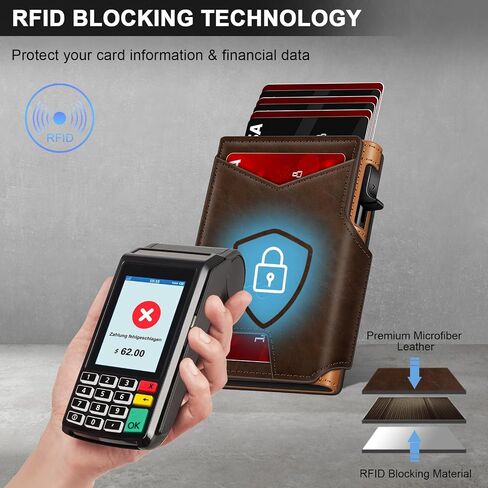 محفظة للرجال محفظة مع حامل البطاقة المنبثقة النحيف 9-13 بطاقات ، حامل بطاقة ائتمان ذكية بيفولد محفظة. in Kuwait