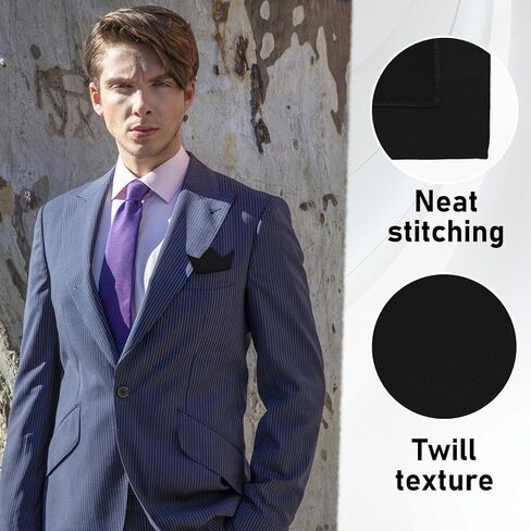 Pocket Squares for Men Handkerchief with Pocket Square Holder Mens Pocket Square for Suit Jacket Wedding Business in Kuwait