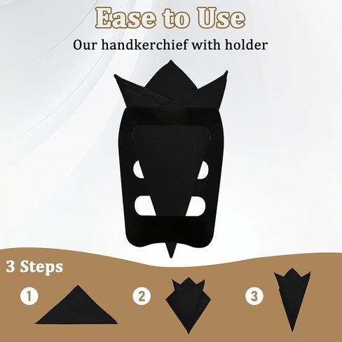 Pocket Squares for Men Handkerchief with Pocket Square Holder Mens Pocket Square for Suit Jacket Wedding Business in Kuwait