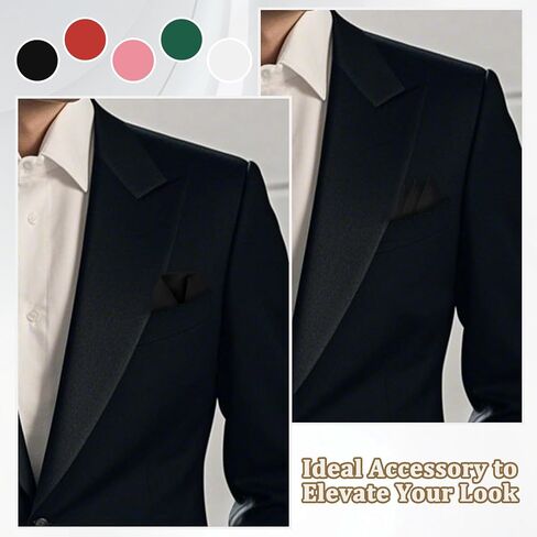 Pocket Squares for Men Handkerchief with Pocket Square Holder Mens Pocket Square for Suit Jacket Wedding Business in Kuwait