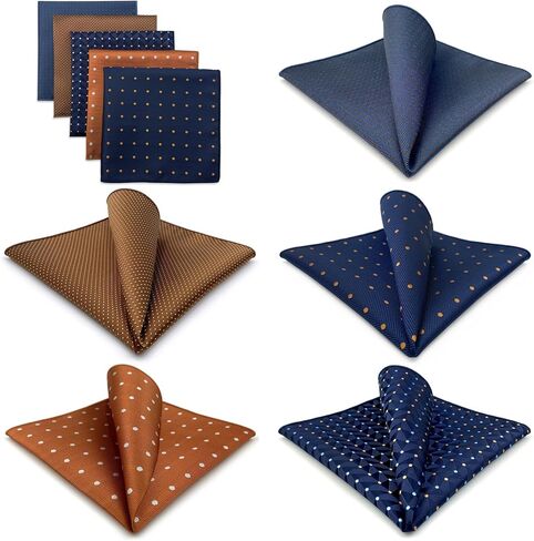 S&W SHLAX&WING 5 Pack Men's Pocket Squares Set 12.6" Formal Handkerchiefs for Suits Weddings Tuxedos Assorted Colors Patterns in Kuwait
