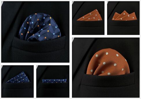 S&W SHLAX&WING 5 Pack Men's Pocket Squares Set 12.6" Formal Handkerchiefs for Suits Weddings Tuxedos Assorted Colors Patterns in Kuwait