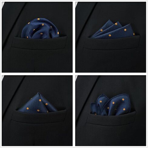 S&W SHLAX&WING 5 Pack Men's Pocket Squares Set 12.6" Formal Handkerchiefs for Suits Weddings Tuxedos Assorted Colors Patterns in Kuwait
