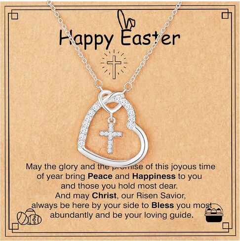 Cross Necklace for Girls Daughter Granddaughter, First Communion Confirmation Easter Christian Religious Catholic Gifts 16 + 3 Inches in Kuwait
