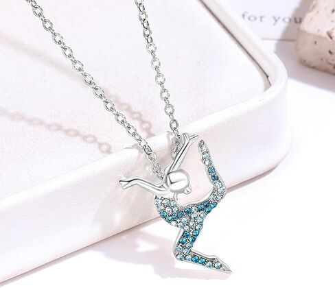 Gymnastics Necklaces for Teen Girls,Gymnastics Gifts for Girls,Cute Sport Ballerina Pendant Necklace Jewelry Birthday Christmas Gifts in Saudi Arabia