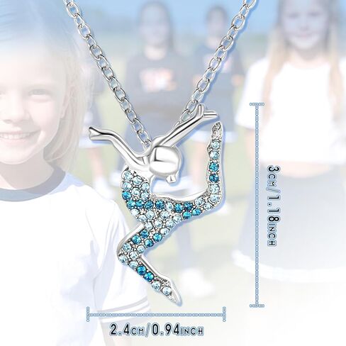 Gymnastics Necklaces for Teen Girls,Gymnastics Gifts for Girls,Cute Sport Ballerina Pendant Necklace Jewelry Birthday Christmas Gifts in Saudi Arabia