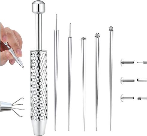 Piercing Taper Ball Grabber Tool for Changing Jewelry - 14G 16G 18G 20G Stainless Steel Flat Back Earrings Applicator Tool Threadless Insertion Pin Thread Body Piercing Kit for Ear Nose Lip in Kuwait