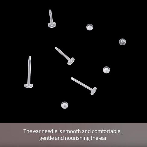 Clear Piercing Retainers Earrings Plastic Earrings for Sports Belly Rings Septum Eyebrow Lip Cartilage Tragus Earring Lip Rings Labret Retainers for Work Surgery in Kuwait