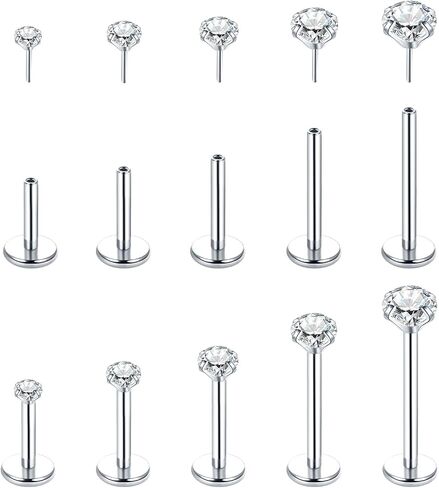 AUMEO 20G 18G 16G PUSHLONS BUSH في حلقات الأنف ترصيع الفولاذ الجراحي المجوهرات المخبرية حلقات الشفاه Monroe Medusa Ashley Piercing Jewelry for Women in Kuwait