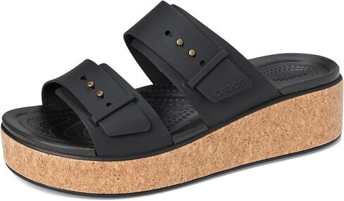 Crocs Women's Brooklyn Cork Buckle Sandals Wedge in Saudi Arabia