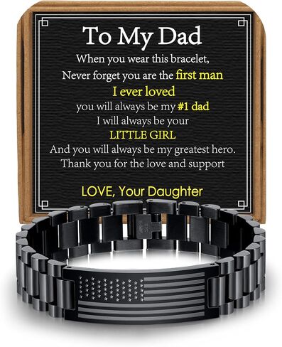 To My Man Boyfriend Husband Dad Son Bracelet Gifts, Stainless Steel American Flag Watch Link Bracelet Fathers Day Valentines Christmas Jewelry Gifts for Men Him in Saudi Arabia