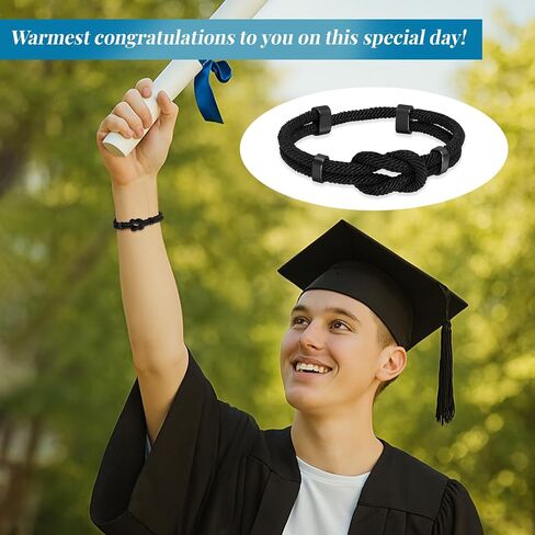 Tempbeau Love Knot Bracelet Gifts للرجال - أساور حبل الحبل المضفرة للرجال ، سوار سلسلة مع هدايا التخرج من Knot knotmar in Kuwait