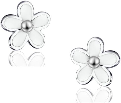 SLUYNZ Solid 925 Sterling Silver Little Daisy Earrings Studs for Women Teens Petite Flowers Studs Earrings in Kuwait
