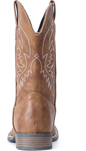 IUV Cowboy Boots For Men Square Toe Western Boot Durable Retro Classic Embroidered Pull On Boot Slip Resistant Country Boots in Kuwait