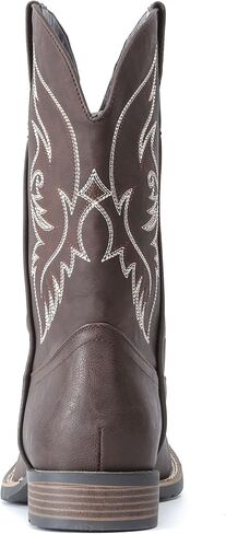 IUV Cowboy Boots For Men Square Toe Western Boot Durable Retro Classic Embroidered Pull On Boot Slip Resistant Country Boots in Kuwait