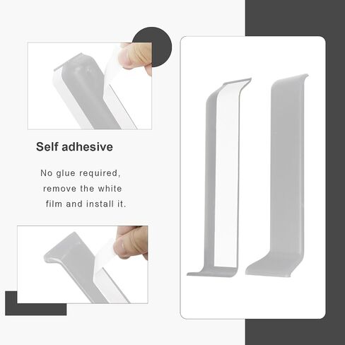 COUKIU Self Adhesive Baseboard Corner Blocks, 4inch(Width)3 Inside + 3 Outside Corners-Connector Between The Wall Base Cove Base Rubber Moulding Trim, Perfect Match for Our S100 Baseboard(White) in Kuwait