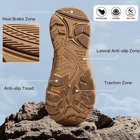 FREE SOLDIER Men's Waterproof Hiking Boots Lightweight Work Boots Military Tactical Boots Durable Combat Boots in Kuwait