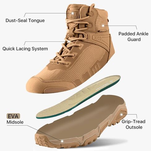 FREE SOLDIER Men's Waterproof Hiking Boots Lightweight Work Boots Military Tactical Boots Durable Combat Boots in Kuwait