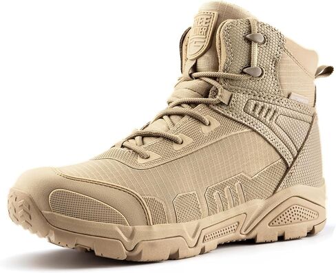 FREE SOLDIER Men's Waterproof Hiking Boots Lightweight Work Boots Military Tactical Boots Durable Combat Boots in Kuwait