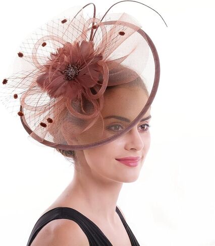 Lucky Leaf Women Girl Fascinators Hair Clip Hairpin Hat Feather Cocktail Wedding Tea Party Hat in Saudi Arabia