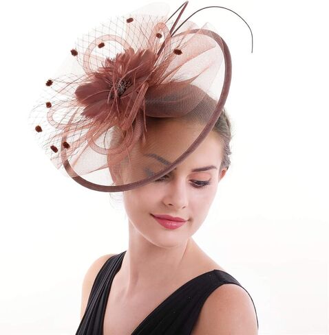 Lucky Leaf Women Girl Fascinators Hair Clip Hairpin Hat Feather Cocktail Wedding Tea Party Hat in Saudi Arabia