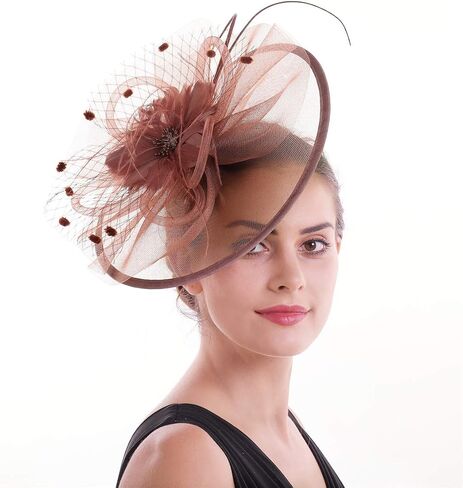 Lucky Leaf Women Girl Fascinators Hair Clip Hairpin Hat Feather Cocktail Wedding Tea Party Hat in Saudi Arabia