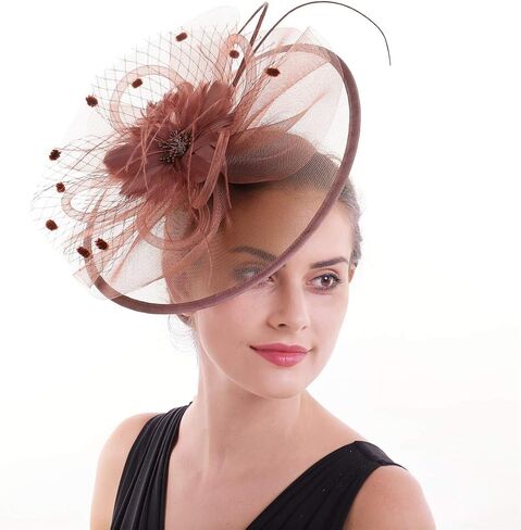 Lucky Leaf Women Girl Fascinators Hair Clip Hairpin Hat Feather Cocktail Wedding Tea Party Hat in Saudi Arabia