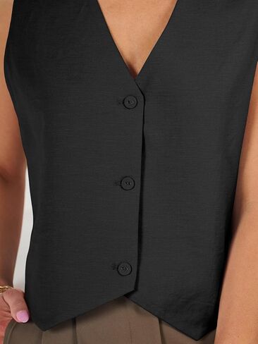 AUTOMET Vest for Women Summer Tops Spring Outfits Linen 2025 Fashion Button Down Sleeveless Business Casual Dressy Clothes in Kuwait