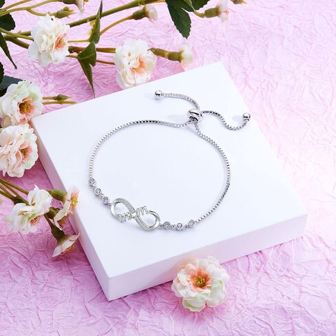 Gifts for Women Mom, Infinity Love Bracelets for Women Girls Girlfriend, Birthday Mothers Day Jewelry Gifts for Mom Wife from Daughter Son in Kuwait