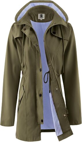 SaphiRose Women's Long Rain Jacket Waterproof Rain Coat with Hood Outdoor Light Raincoats Windbreaker in Saudi Arabia