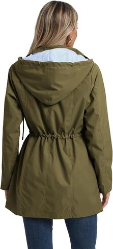 SaphiRose Women's Long Rain Jacket Waterproof Rain Coat with Hood Outdoor Light Raincoats Windbreaker in Saudi Arabia