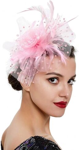 WOVOWOVO Women's Fascinators Hats Fascinators for Women Tea Party Cocktail Wedding Headwear Headband for Women Girls in Kuwait