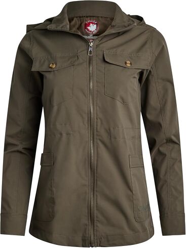 CANADA WEATHER GEAR Womens Utility Jacket - Long Sleeve Zip Up Hooded Safari Military Anorak Jackets for Women (Sizes: S-2XL) in Saudi Arabia