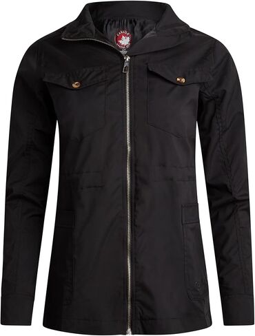 CANADA WEATHER GEAR Womens Utility Jacket - Long Sleeve Zip Up Hooded Safari Military Anorak Jackets for Women (Sizes: S-2XL) in Kuwait