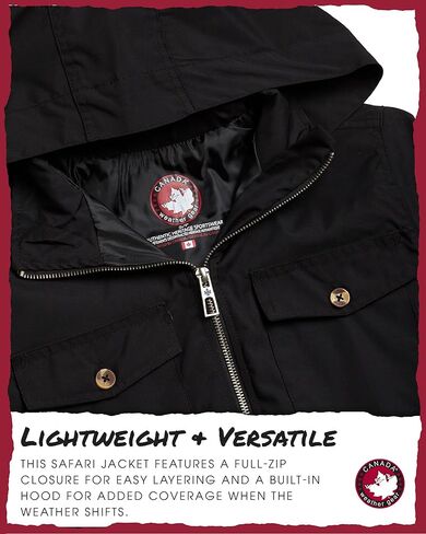 CANADA WEATHER GEAR Womens Utility Jacket - Long Sleeve Zip Up Hooded Safari Military Anorak Jackets for Women (Sizes: S-2XL) in Kuwait