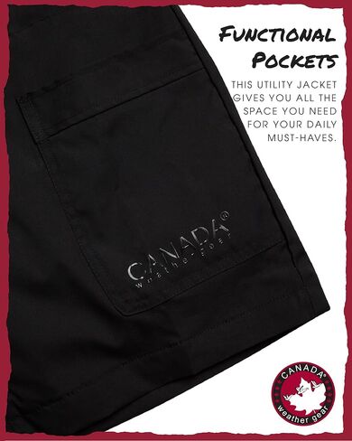 CANADA WEATHER GEAR Womens Utility Jacket - Long Sleeve Zip Up Hooded Safari Military Anorak Jackets for Women (Sizes: S-2XL) in Kuwait