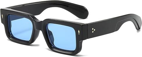 Thick Frame Square Sunglasses for Men Women Trendy Chunky Rectangle Rivet Design SunGlasses Shades UV400 Protection in Kuwait