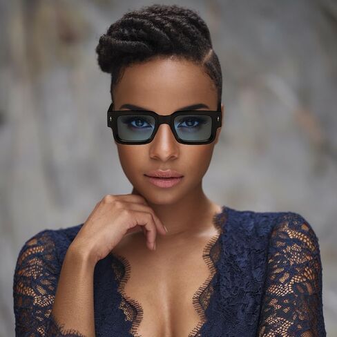 Thick Frame Square Sunglasses for Men Women Trendy Chunky Rectangle Rivet Design SunGlasses Shades UV400 Protection in Kuwait