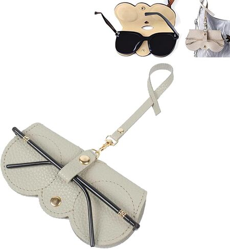3 Pack Soft Leather Sunglasses Bag, Soft Leather Sunglasses Bag with Strap, Portable Glasses Case Holder Sunglasses Pouch in Saudi Arabia