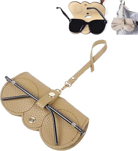 3 Pack Soft Leather Sunglasses Bag, Soft Leather Sunglasses Bag with Strap, Portable Glasses Case Holder Sunglasses Pouch in Saudi Arabia
