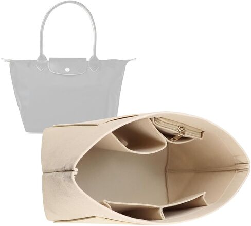 Lckaey Purse Organizer Insert for le pliage large Handbags Insert Organizer1012beige-L in Saudi Arabia
