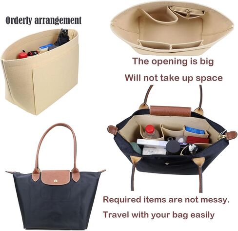 Lckaey Purse Organizer Insert for le pliage large Handbags Insert Organizer1012beige-L in Saudi Arabia