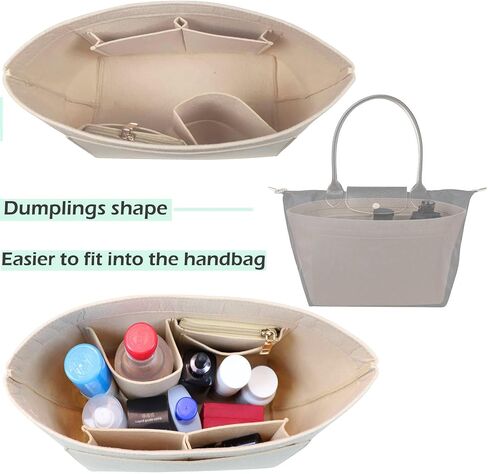Lckaey Purse Organizer Insert for le pliage large Handbags Insert Organizer1012beige-L in Saudi Arabia