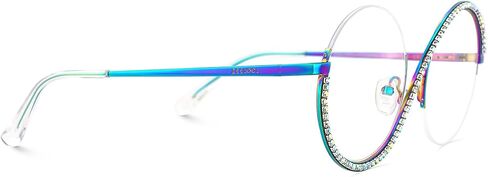 Zeelool Round Blue Light Glasses for Woman Semi-rimless Diamond Eyeglasses Half Frame Elphaba Cosplay Eyewear Glasses in Saudi Arabia